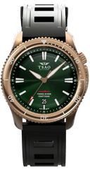 BRONZE TORSK-DIVER - EMERALD GREEN Watches Tsao Baltimore DOMED SOLID NATURAL RUBBER 