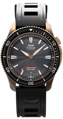 BRONZE TORSK-DIVER - HARBOR GREY Watches Tsao Baltimore DOMED SAPPHIRE NATURAL RUBBER 
