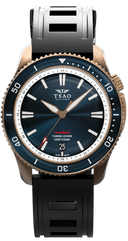 BRONZE TORSK-DIVER - MIDNIGHT BLUE Watches Tsao Baltimore DOMED SAPPHIRE NATURAL RUBBER 