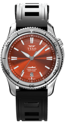 STEEL TORSK-DIVER - CAMDEN ORANGE Watches Tsao Baltimore DOMED SOLID NATURAL RUBBER 