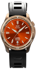 BRONZE TORSK-DIVER - CAMDEN ORANGE Watches Tsao Baltimore DOMED SOLID NATURAL RUBBER 