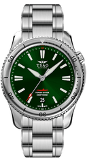 STEEL TORSK-DIVER - EMERALD GREEN Watches Tsao Baltimore DOMED SOLID STEEL BRACELET 