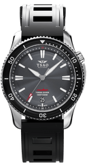 STEEL TORSK-DIVER - HARBOR GREY Watches Tsao Baltimore DOMED SAPPHIRE NATURAL RUBBER 