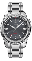 STEEL TORSK-DIVER - HARBOR GREY Watches Tsao Baltimore DOMED SOLID STEEL BRACELET 